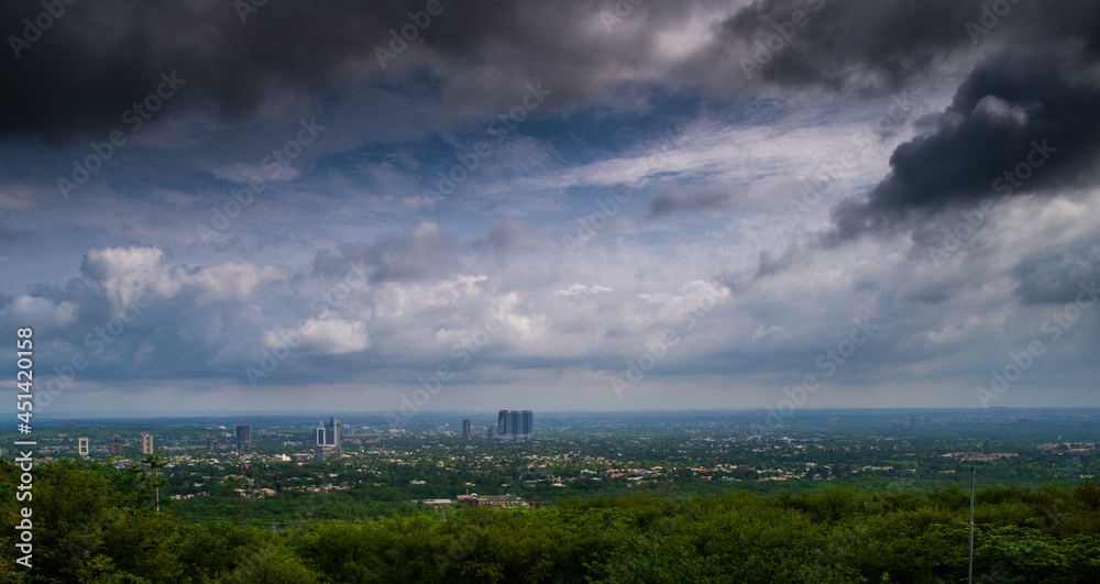 storm clouds over the city