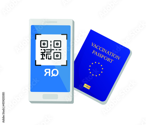 digital vaccine passport app vector illustration.

