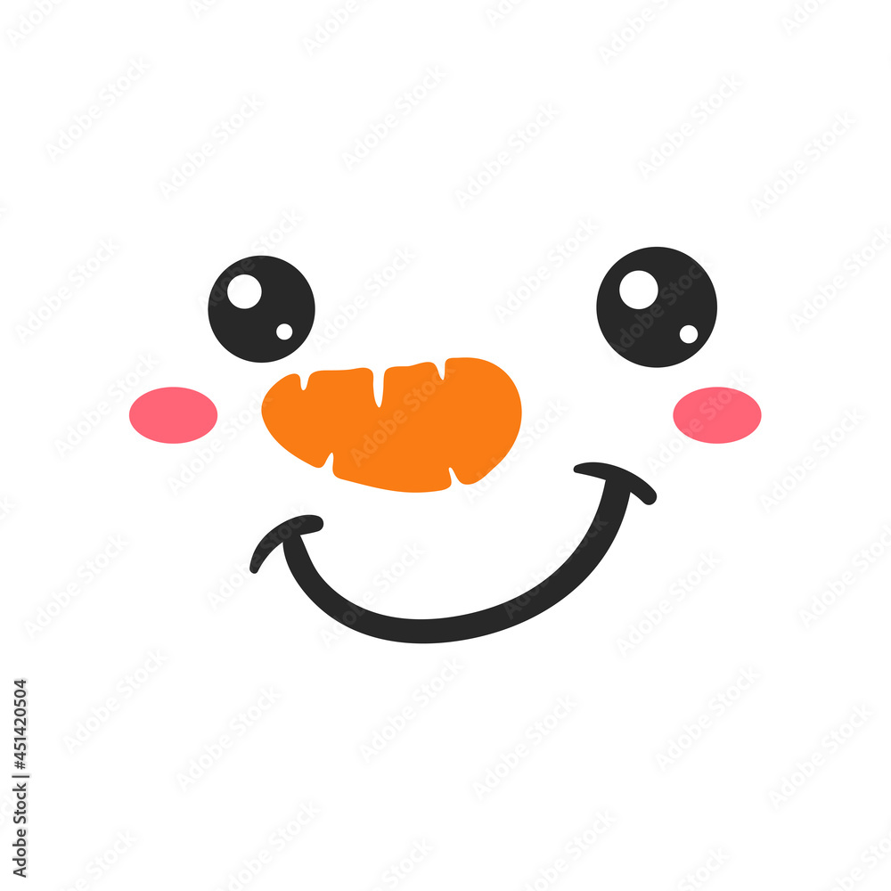 Snowman face set. snowball face decoration vector in the winter of Christmas Snowman face set. snowball face decoration vector in the winter of Christmas