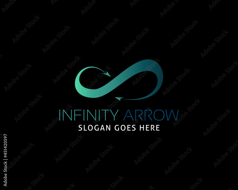 Fototapeta premium Arrow infinity business vector logo design
