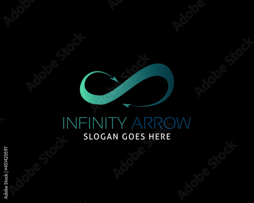 Canvas Print Arrow infinity business vector logo design