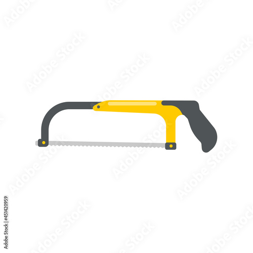 Hand tools vector. Saw with a zigzag blade for cutting wood.