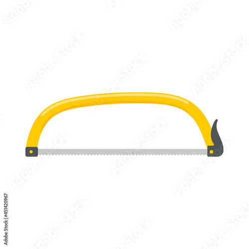 Hand tools vector. Saw with a zigzag blade for cutting wood.