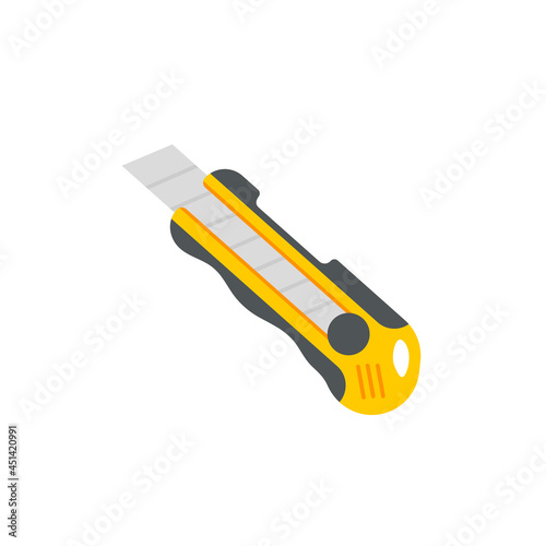 Hand tools vector. Cutter with sharp blades for cutting objects.