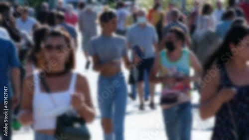Wallpaper Mural Blurry crowd of people are walking in slow motion at Istanbul, Kadikoy. Torontodigital.ca