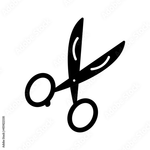 Unique Scissors Vector Glyph Icon