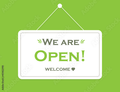 We are open! We are open icon, banner, poster. 