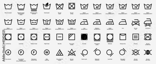 Laundry vector icons, symbols collection.  Vector illystration Eps 10