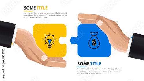 Infographic design template. Agreement between two traders