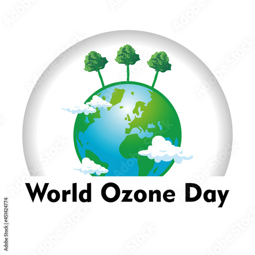 save the earth, world ozone day icon illustration