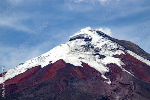 Beautiful view of the Cotopaxi Volcano on a summer morning.