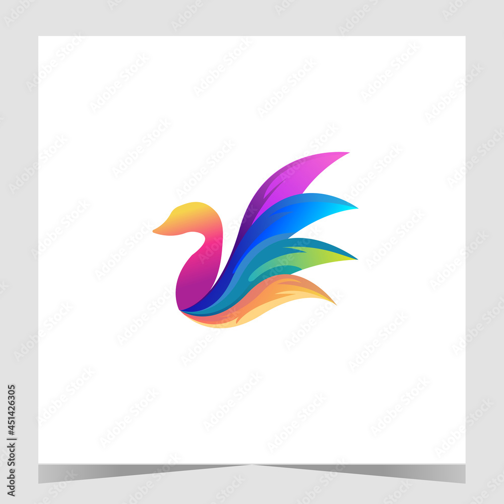 Obraz premium Bird logo full color modern icon design