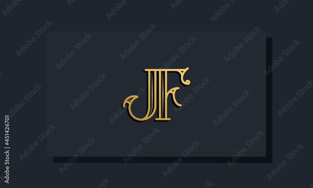 Minimal Inline style Initial JF logo.