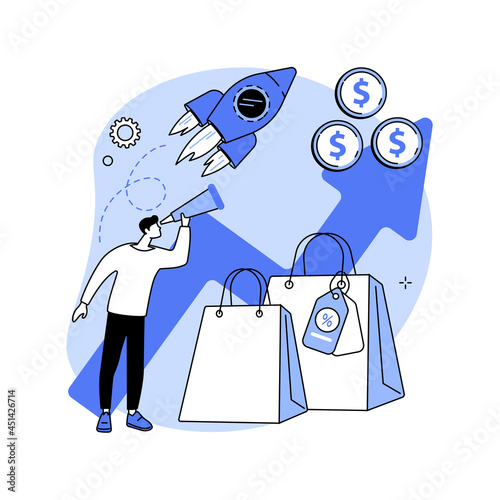 Upselling abstract concept vector illustration.