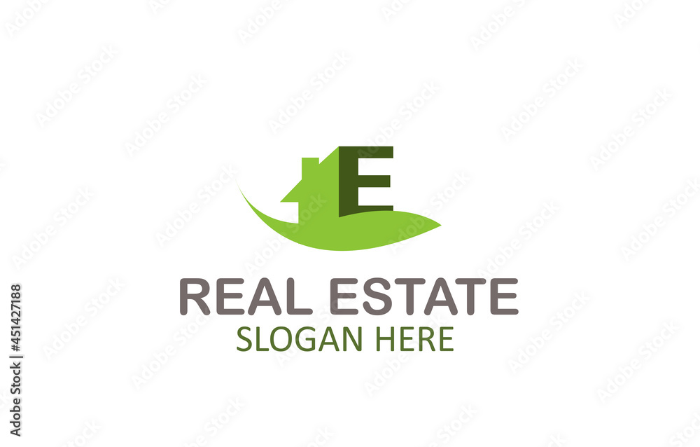Green Letter E Logo Real Estate Design Green Letter E Logo Real Estate Design