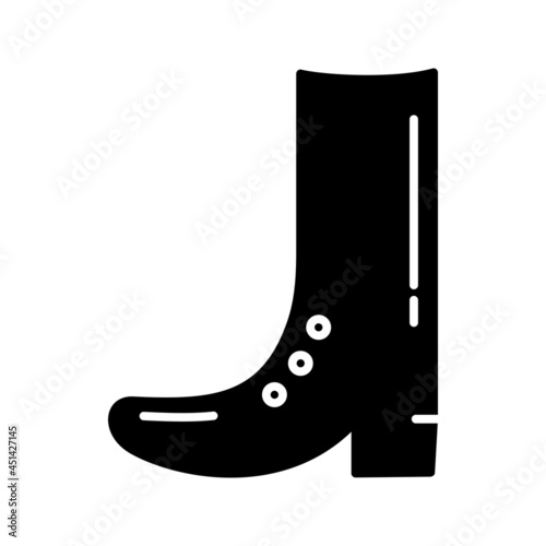 Unique Cowboy Boot Vector Glyph Icon