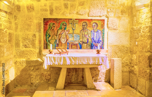 The St. Jerome's chapell in Church of the Nativity in Bethlehem, Palestine, Israel photo