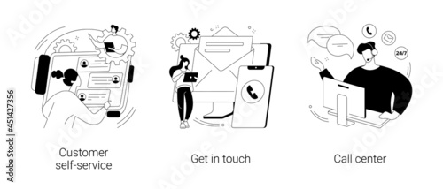 Help line abstract concept vector illustrations.