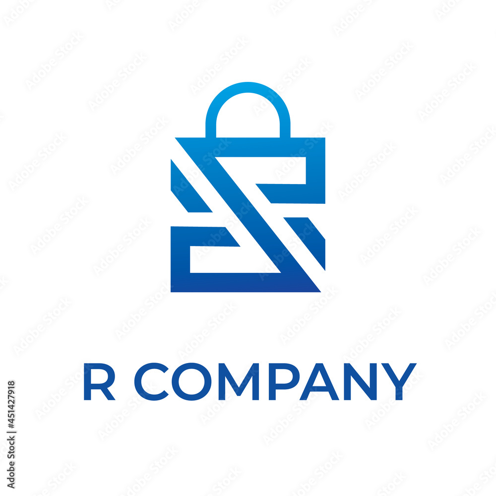 R lettermark shopping bag logo R lettermark shopping bag logo