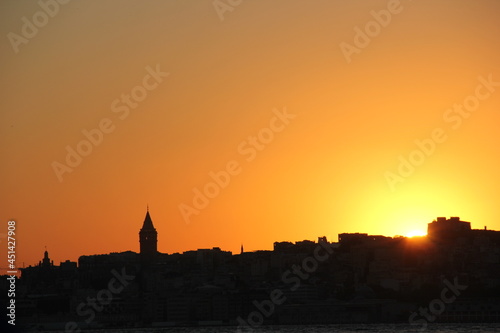 A Beautiful Istanbul Skyline Taken At Sunset