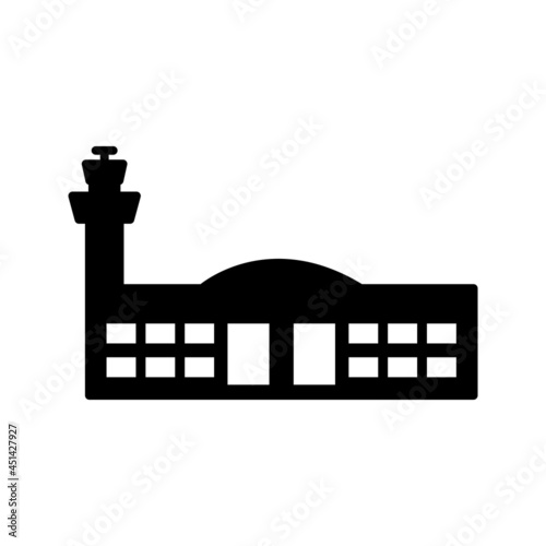 Unique Airport Building Vector Glyph Icon