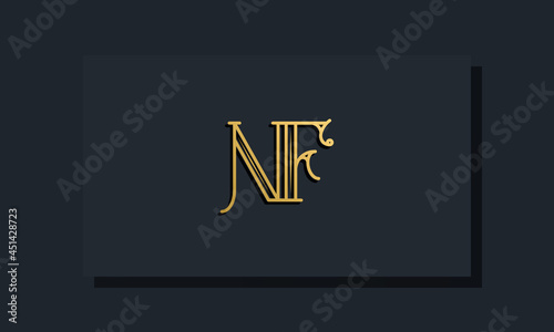Minimal Inline style Initial NF logo. photo