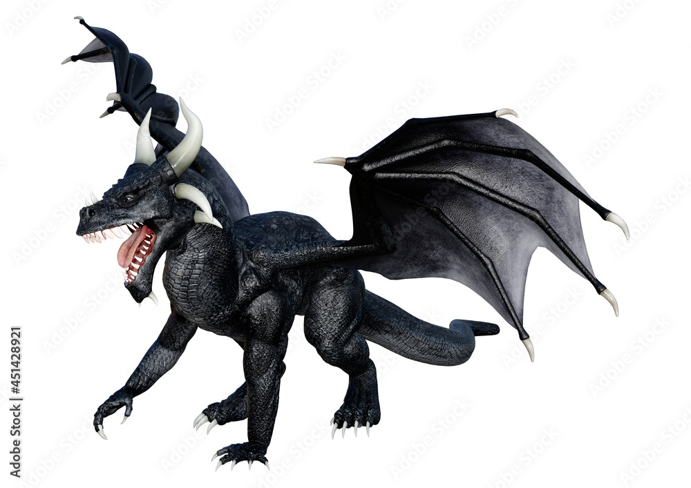 Fototapeta premium 3D Rendering Fairy Tale Dragon on White
