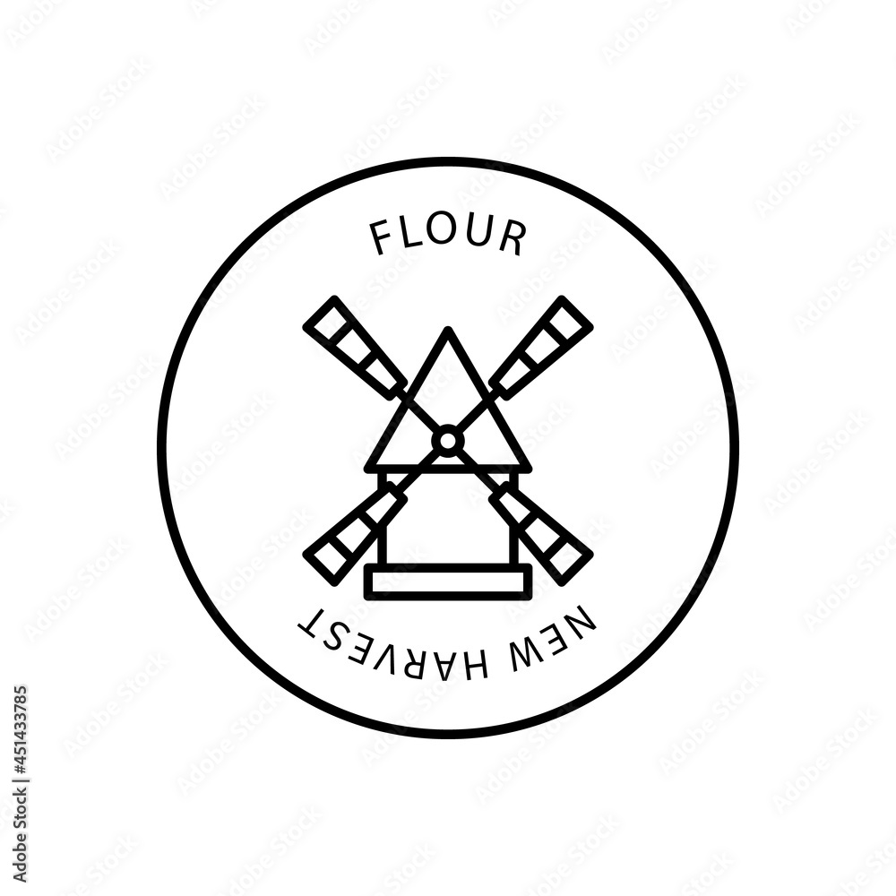 Line Icon Flour In A Simple Style. A new crop of wheat, grain, rye, rice, peas. Vector sign in a simple style isolated on a white background. Line Icon Flour In A Simple Style. A new crop of wheat, grain, rye, rice, peas. Vector sign in a simple style isolated on a white background.