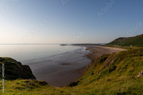 The Sandy Beach at Rhossili Bay in South Wales