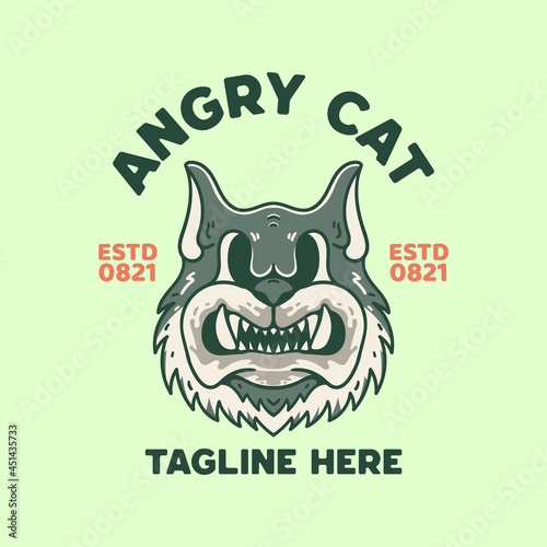 Angry Cat Illustration t-shirts vintage retro