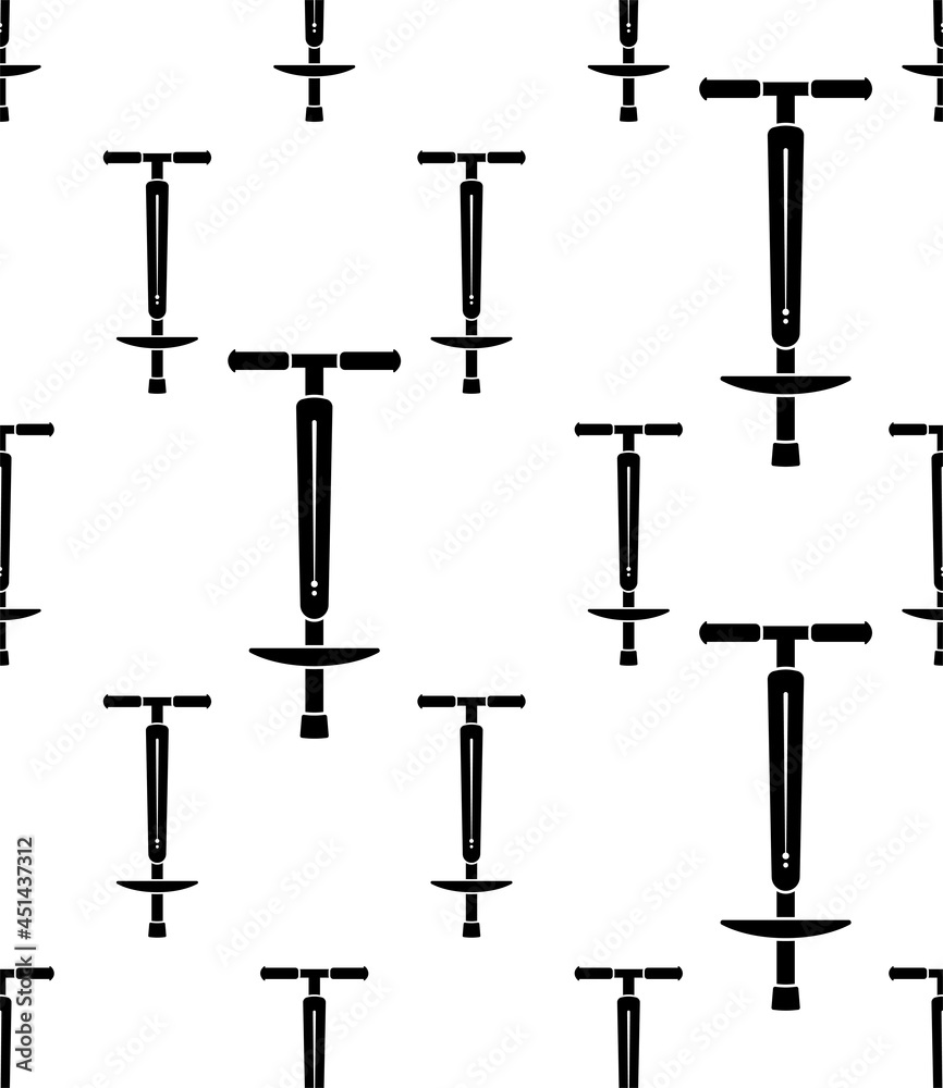 Pogo Stick Icon Seamless Pattern, Coil Spring Device For Jumping In Standing Position Pogo Stick Icon Seamless Pattern, Coil Spring Device For Jumping In Standing Position