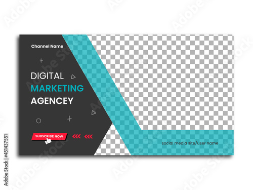 Editable digital marketing agency and corporate youtube thumbnail or web banner template.

