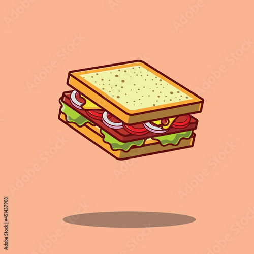 Sandwish Food Flat Icon Vector Design