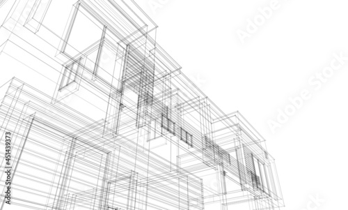 modern architecture 3d illustration