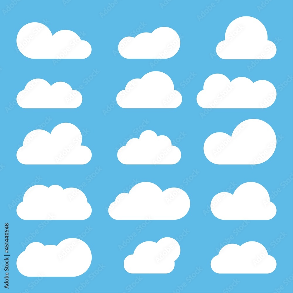 clouds icon, vector illustration, cloud symbol, logo, different clouds set