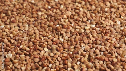 Seeds of Buckwheat spin close up