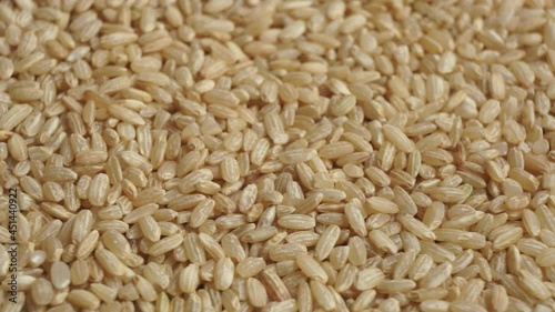 Brown rice spin close up