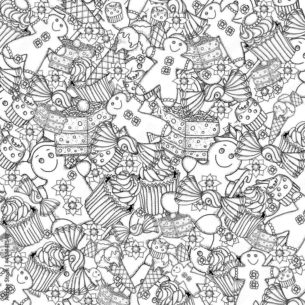 Gingerbread men pattern for background/fabric pattern Gingerbread men pattern for background/fabric pattern