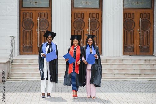 group of multicultural university graduates.