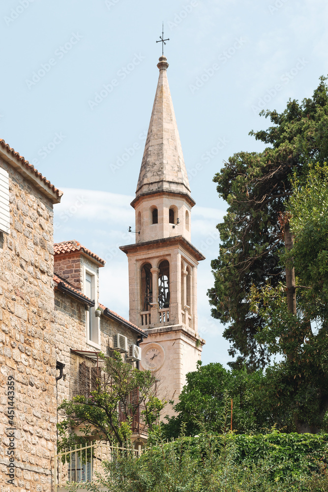 Building of Catholic church of St. John in Budva, Montenegro.
