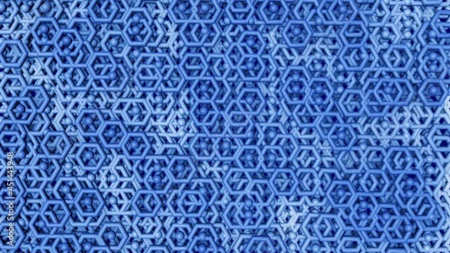 Wallpaper Mural Blue Pattern Hexagon And Balls Background, 4K Torontodigital.ca