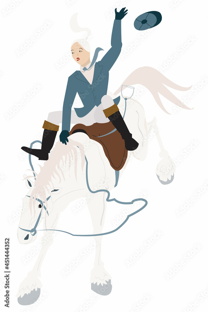 Fototapeta premium Bucking Horse and rider