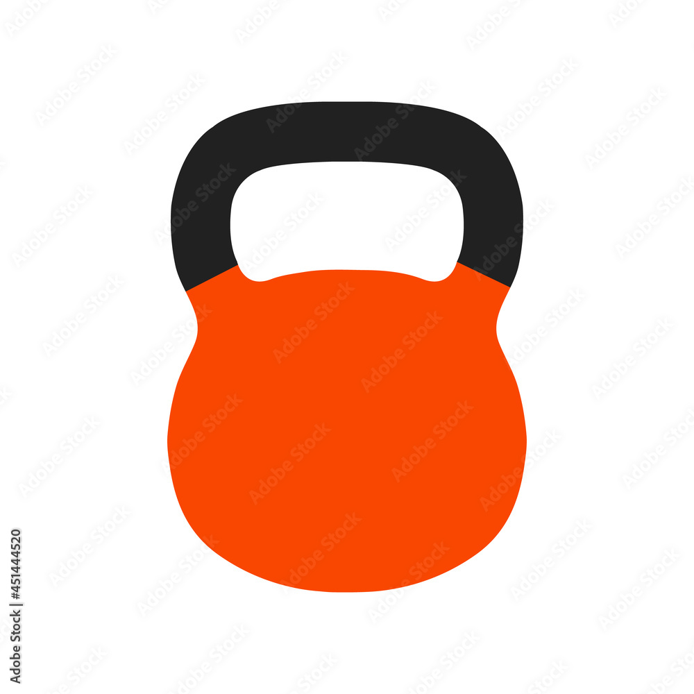 Fototapeta premium Colorful kettlebell flat icon. Simple editable vector illustration usable for web and print items