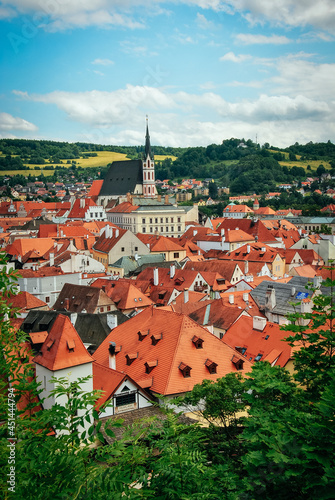 Cesky Krumlov Castle city view (Czech Republic).