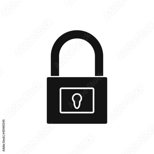 Black lock flat icon. Simple editable vector illustration usable for web and print items.