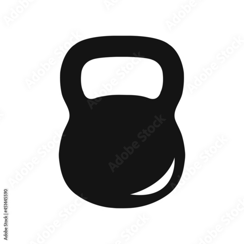 Black kettlebell flat style vector icon. Simple editable illustration usable for web and print items