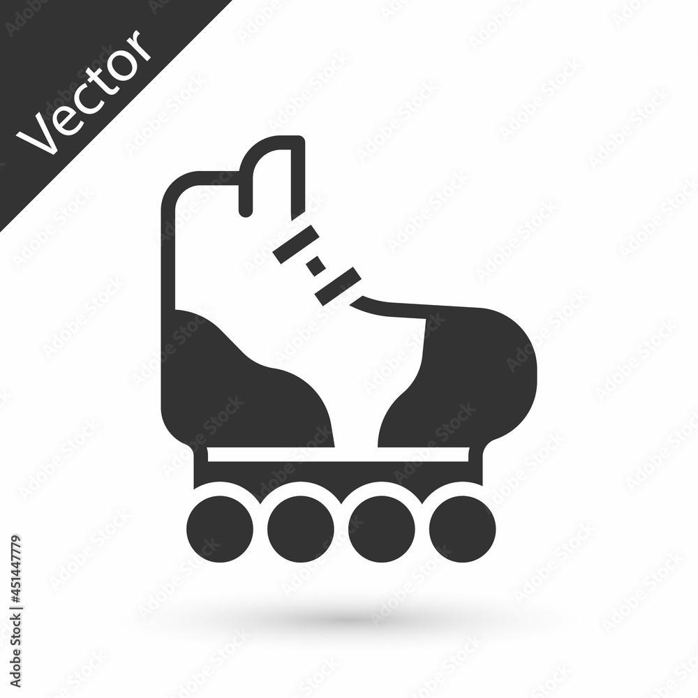 Grey Roller skate icon isolated on white background. Vector Grey Roller skate icon isolated on white background. Vector