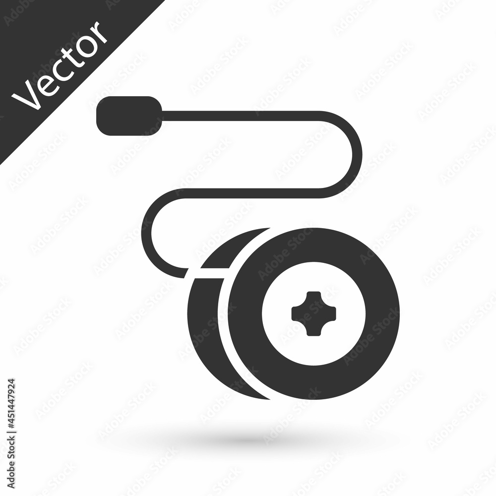 Grey Yoyo toy icon isolated on white background. Vector