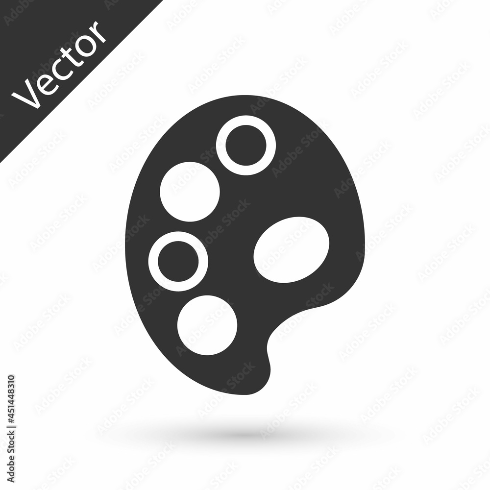 Grey Palette icon isolated on white background. Vector