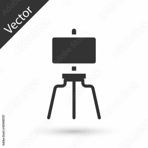 Grey Wood easel or painting art board icon isolated on white background. Vector